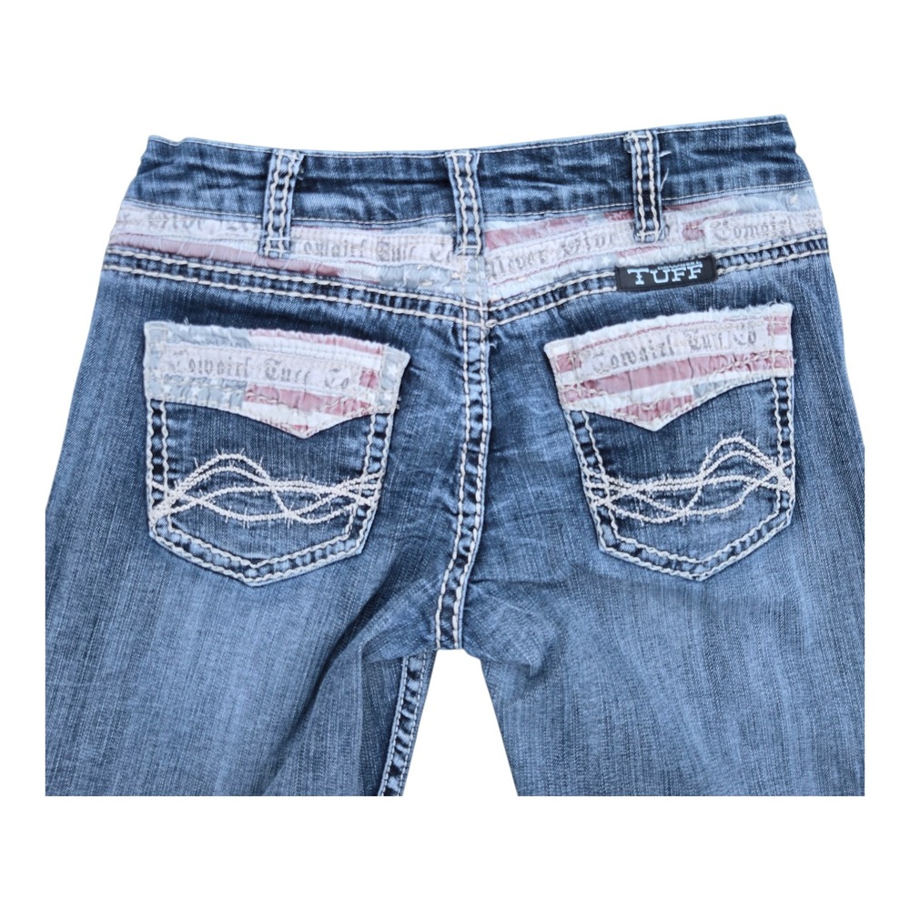 Cowgirl Tuff Co Jeans Denim 26 x 33 Blue Flag Of The Free Bootcut Western Womens